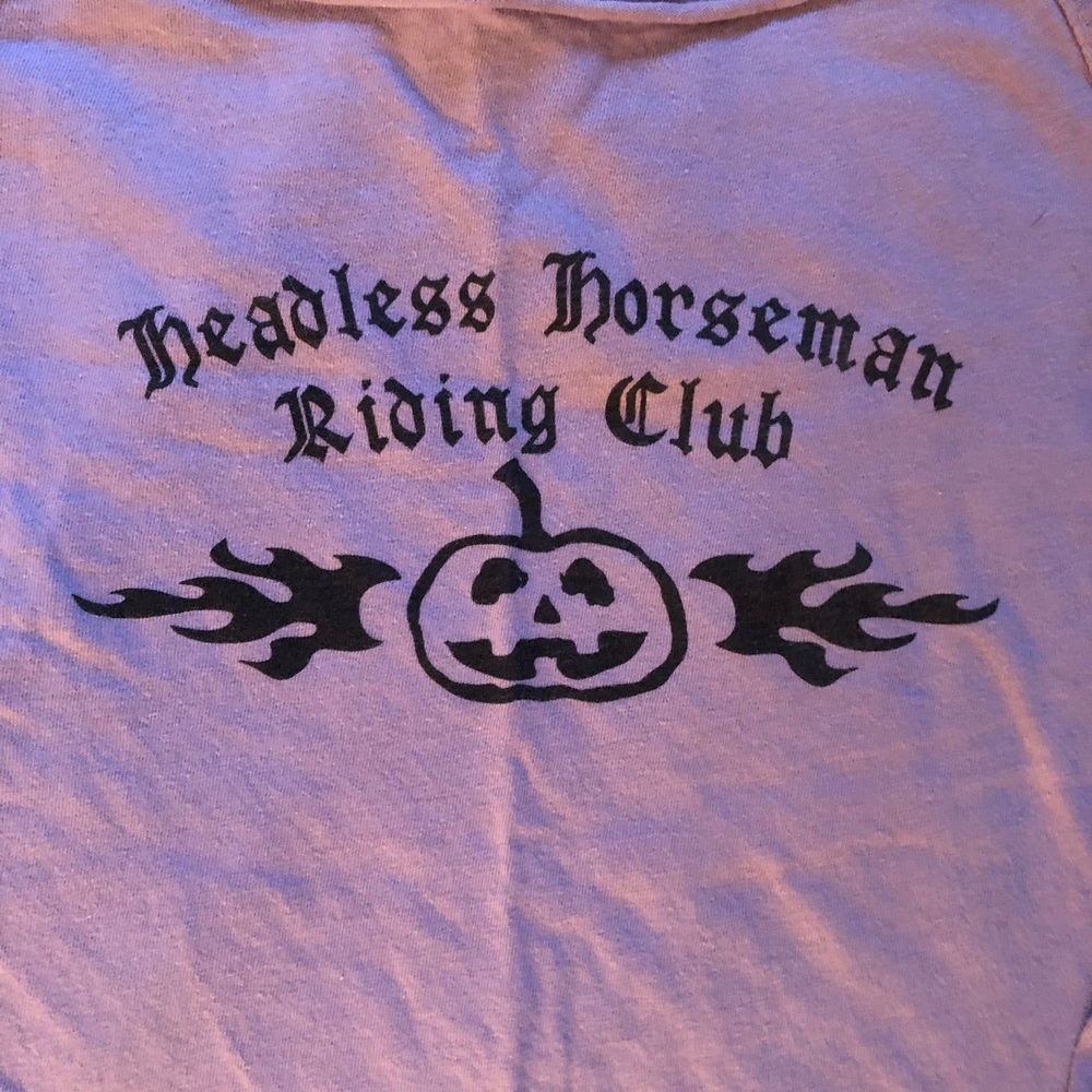 Halloween Y2K Headless Horseman Club Wide-neck Long Sleeve Tee